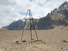 13 Triangular Metal Tower On Plateau Above Kulquin Bulak Camp In Shaksgam Valley On Trek To Gasherbrum North Base Camp In China.jpg